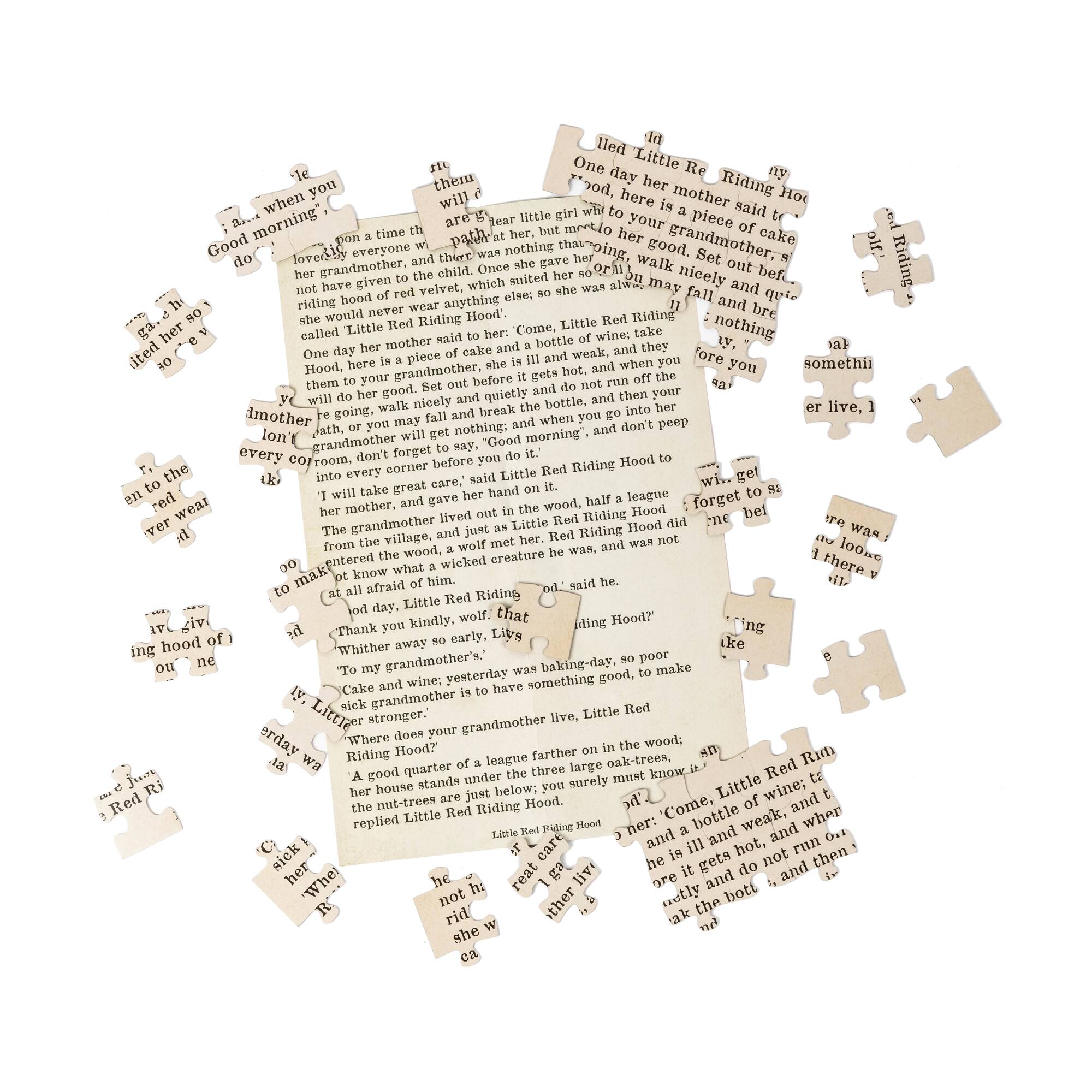 The Brothers Grimm's Little Red Riding Hood Double-Sided Jigsaw Puzzle: 96 Pcs